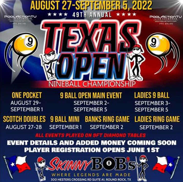 Texas Open 9 Ball Championships Bryant Billiards